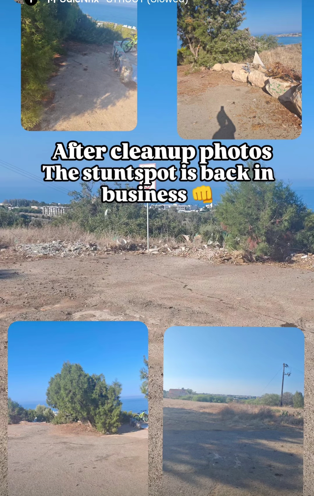 Riding spot and rubbish collected during the cleanup