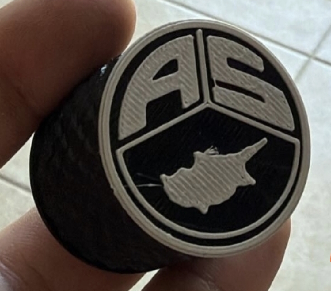 AlexStuntCrew bar end with AS and Cyprus logo